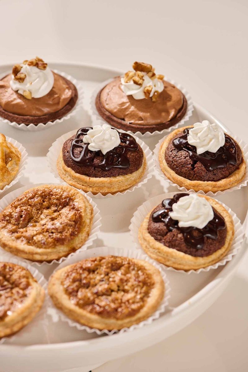 Platter of assorted mini Doodle Pies for catering